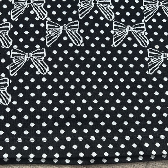 RIANI | Black and White Bow and Polka Dot Patterned Skirt / Elastic Band Size 8 - Picture 3 of 11